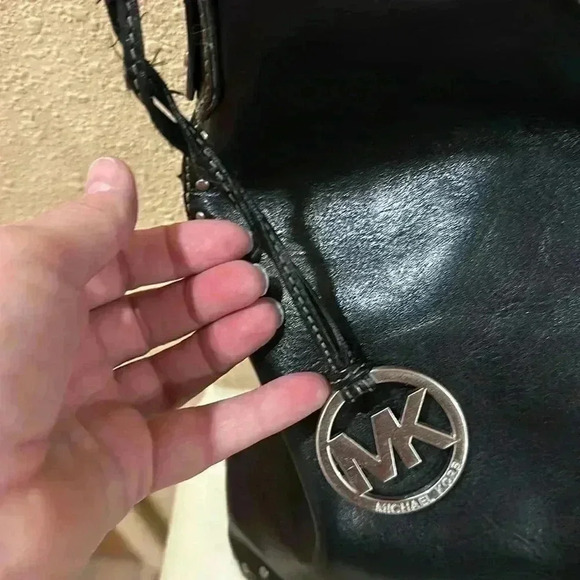 Michael Kors studded black leather hobo bag with dust bag - Picture 5 of 11